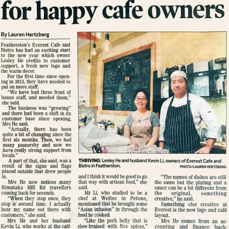 Year's cooking on gas for happy cafe owners