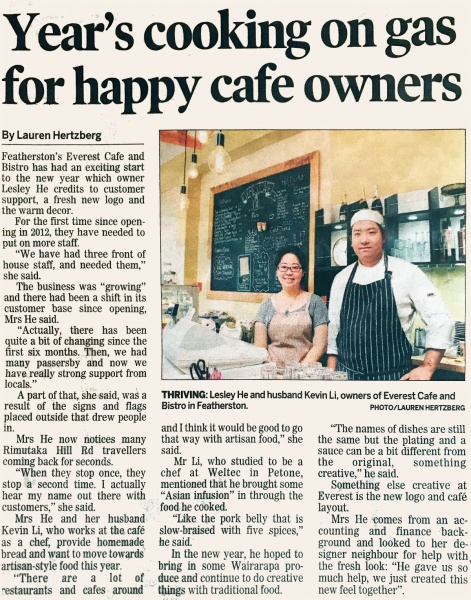 Year's cooking on gas for happy cafe owners
